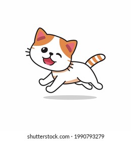 Vector cartoon character exotic shorthair cat running for design.