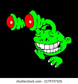 Vector cartoon character with eyes like a snail