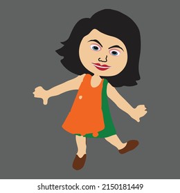 vector cartoon character female woman with full body and happy,boy character 