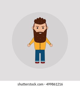 vector cartoon character in flat style 