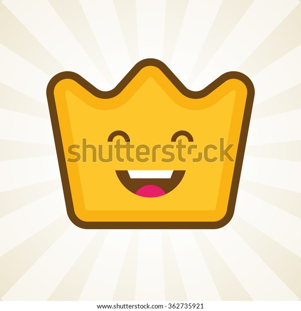 Vector Cartoon Character Funny Crown Background Stock Vector (Royalty ...