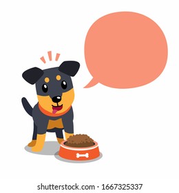Vector cartoon character german hunting dog and speech bubble for design.