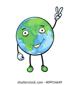 Vector Cartoon Character Globe Stock Vector (Royalty Free) 409914649 ...