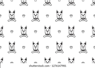 Vector cartoon character great dane dog seamless pattern for design.