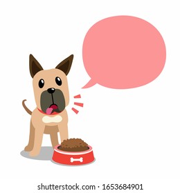 Vector cartoon character great dane dog and speech bubble for design.