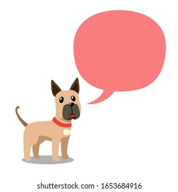 Vector cartoon character great dane dog and speech bubble for design.