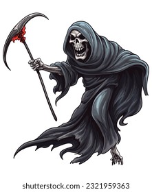 Vector cartoon character of grim reaper