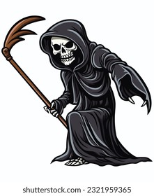 Vector cartoon character of grim reaper