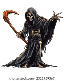 Vector cartoon character of grim reaper