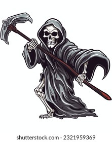 Vector cartoon character of grim reaper