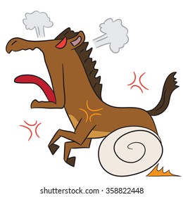vector cartoon character horse angry
