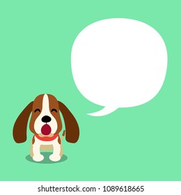 Vector cartoon character hound dog and speech bubble for design.
