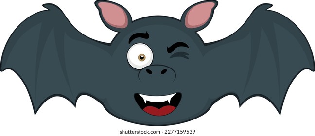 vector cartoon character illustration of a bat vampire winking eye