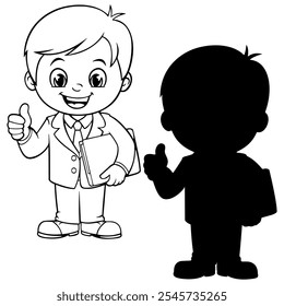 Vector cartoon character illustration of businessman