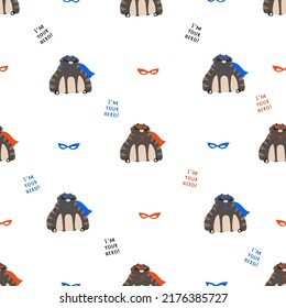 Vector cartoon character illustration. Seamless pattern with cats.