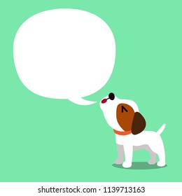 Vector cartoon character a jack russell terrier dog and speech bubble for design.