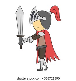 vector cartoon character knight
