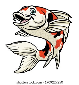 vector cartoon character of koi fish