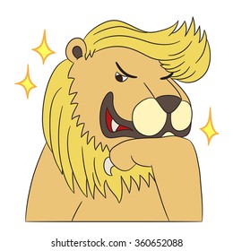 vector cartoon character lion smiling