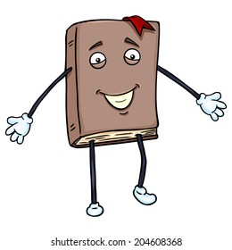 Vector Cartoon Character - Lively Brown Book