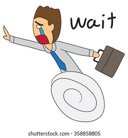 vector cartoon character man running