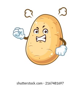 vector cartoon, character, and mascot of an angry potato.
