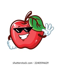 vector cartoon, character, and mascot of an Apple thug life.