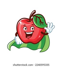 dibujos animados vectoriales, personajes y mascota de un superhéroe de Apple.