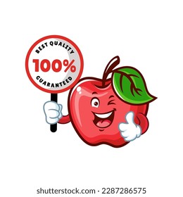 dibujos animados vectoriales, personajes y mascota de un cartón de Apple garantizado.