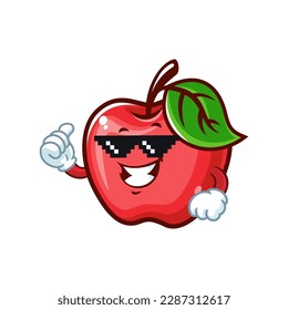 vector cartoon, character, and mascot of an Apple thug life.