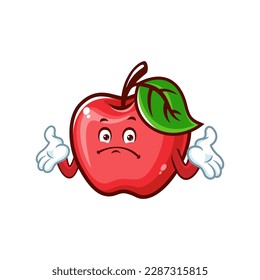 caricatura vectorial, personaje y mascota de una Apple con la que no conozco la cara de expresión.