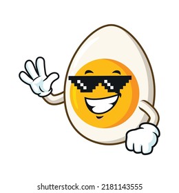 Vector Cartoon, Character, And Mascot Of A Boiled Egg Thug Life.