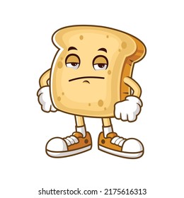 vector cartoon, character, and mascot of a bored bread.