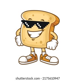 Vector Cartoon, Character, And Mascot Of A Bread Thug Life Style.