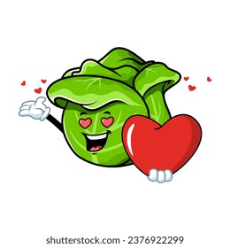 Vektorgrafik, Charakter und Maskottchen eines Kohlers, der Herz in Liebe hält.