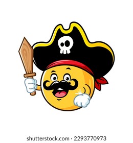 vector cartoon, character, and mascot of a cooking oil drop wearing pirates costume.