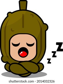vector cartoon character mascot costume cute pickled vegetables sleeping lying down