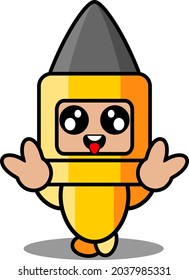 caricatura vectorial mascota disfraz doodle tierno arma de paz de dos manos