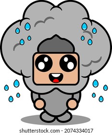 vector cartoon character mascot costume weather conditions cute rain clouds