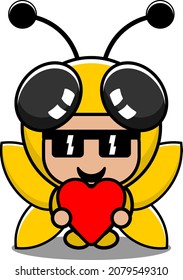 vector cartoon character mascot costume animal bee insect cute love