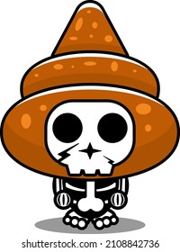 vector cartoon character mascot costume human skull food cute croissant