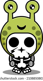 vector cartoon character mascot costume human skull cute snail animal