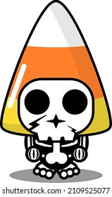 vector cartoon character mascot costume human skull food cute halloween candy