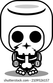 vector cartoon character mascot costume human skull cute marshmallow food