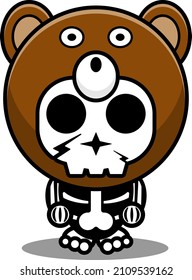 vector cartoon character mascot costume human skull animal cute bear