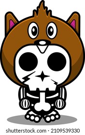 vector cartoon character mascot costume human skull animal cute beaver