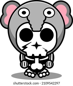 vector cartoon character mascot costume human animal skull cute elephant