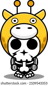 vector cartoon character mascot costume human skull animal cute giraffe  