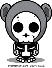 vector cartoon character mascot costume human skull cute gorilla animal