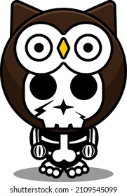 vector cartoon character mascot costume human skull animal cute owl